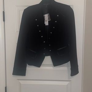 WHBM Black Ponte Military Jacket